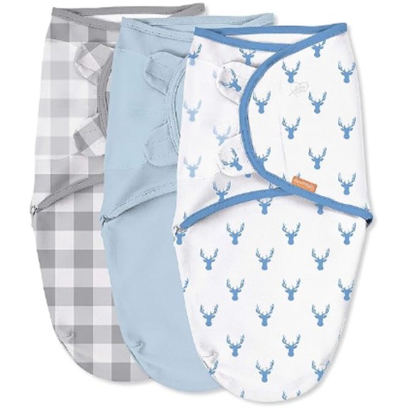 SwaddleMe Swaddle Adjustable Baby Wrap in Blue 3 Pack Stage 1 NEW - Picture 3 of 5